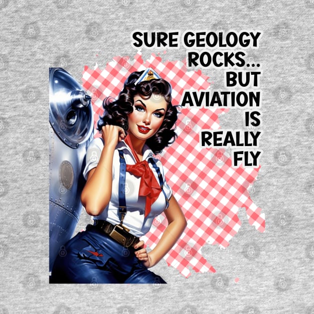 Funny Aviation Pun Retro Sexy Pin-up Aircraft Pilot Illustration Art by AdrianaHolmesArt